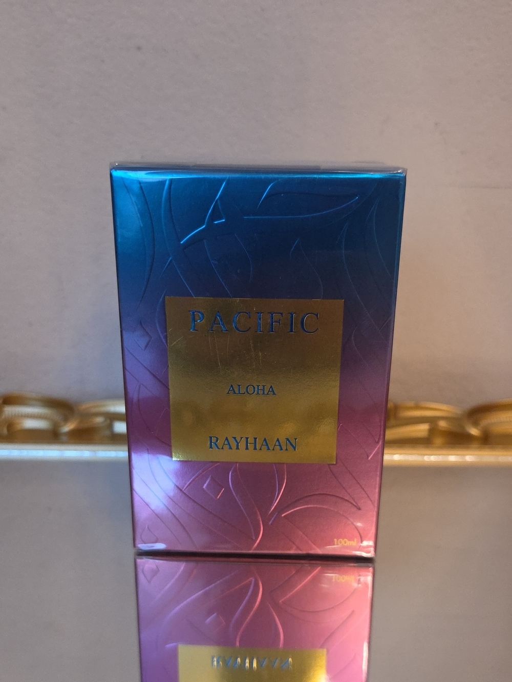 Pacifica Aloha Rayhaan Perfume - Blue and Pink Gradient with Gold Label